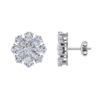 Load image into Gallery viewer, Flower stud earrings in rose gold with white diamonds of 6.18 ct in weight