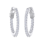 Load image into Gallery viewer, Diamond eternity hoop earrings in yellow gold with white diamonds of 0.98 ct in weight