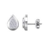 Load image into Gallery viewer, Pear shaped stud earrings in white gold with white diamonds of 0.13 ct in weight