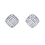 Load image into Gallery viewer, Stud earrings in white gold with white diamonds of 0.88 ct in weight