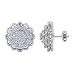 Load image into Gallery viewer, Round shaped stud earrings in white gold with white diamonds of 1.66 ct in weight