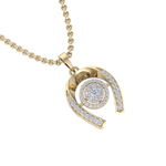Load image into Gallery viewer, Halo Pendant in yellow gold with white diamonds of 0.26 ct in weight