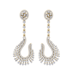 Load image into Gallery viewer, Drop earrings in yellow gold with white diamonds of 2.96 ct in weight