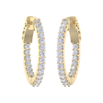 Load image into Gallery viewer, Diamond eternity hoop earrings in white gold with white diamonds of 0.98 ct in weight