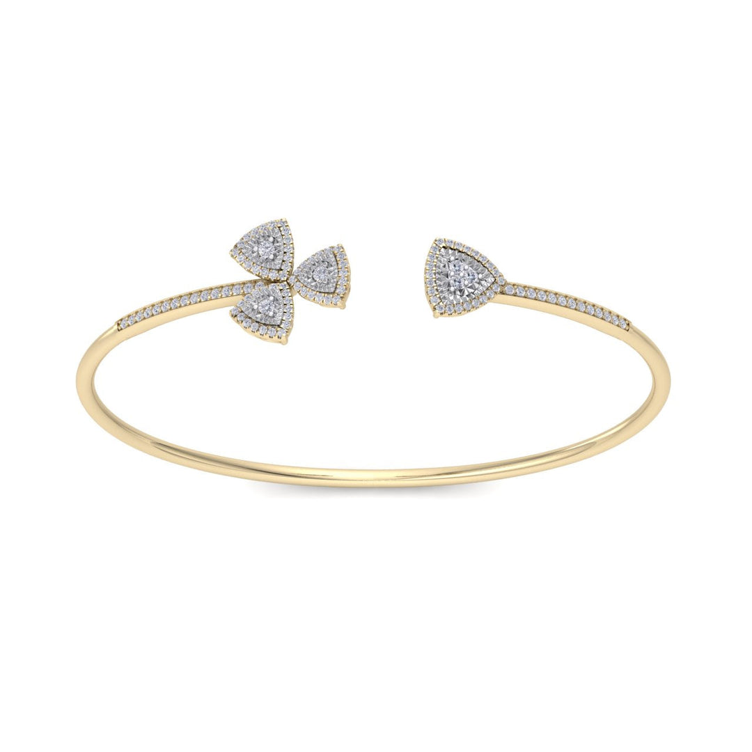 Cuff bracelet in rose gold with white diamonds of 0.53 ct in weight