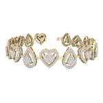 Load image into Gallery viewer, Heart bracelet in yellow gold with white diamonds of 3.12 ct in weight