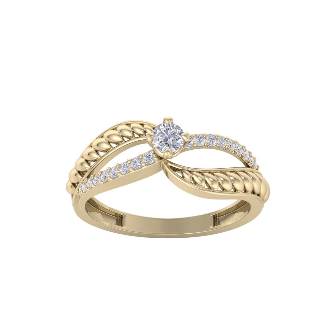 Diamond ring in rose gold with white diamonds of 0.22 ct in weight