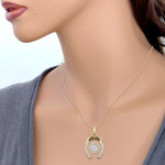 Load image into Gallery viewer, Halo Pendant in yellow gold with white diamonds of 0.26 ct in weight