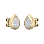 Load image into Gallery viewer, Pear shaped stud earrings in white gold with white diamonds of 0.13 ct in weight