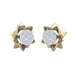 Load image into Gallery viewer, Flower shaped stud earrings in rose gold with white diamonds of 0.62 ct in weight