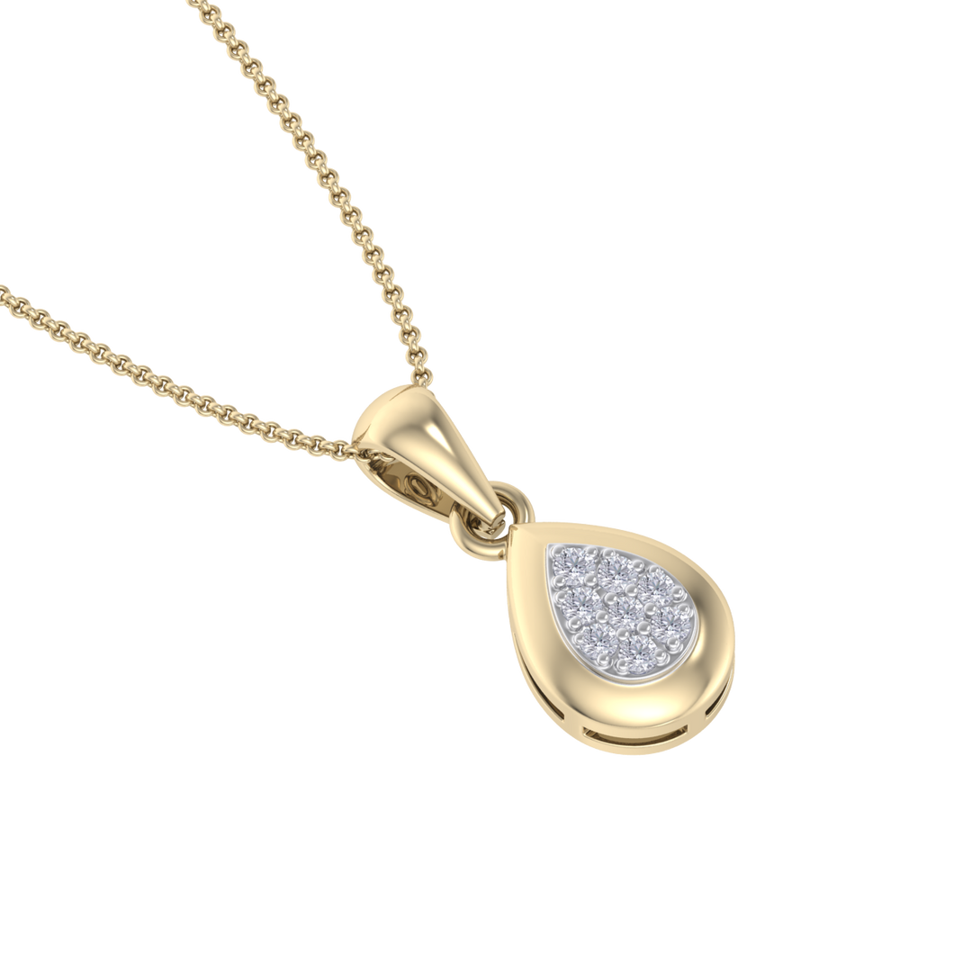 Cute Pendant in white gold with white diamonds of 0.09 ct in weight
