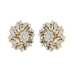 Load image into Gallery viewer, Flower stud earrings in white gold with white diamonds of 1.13 ct in weight