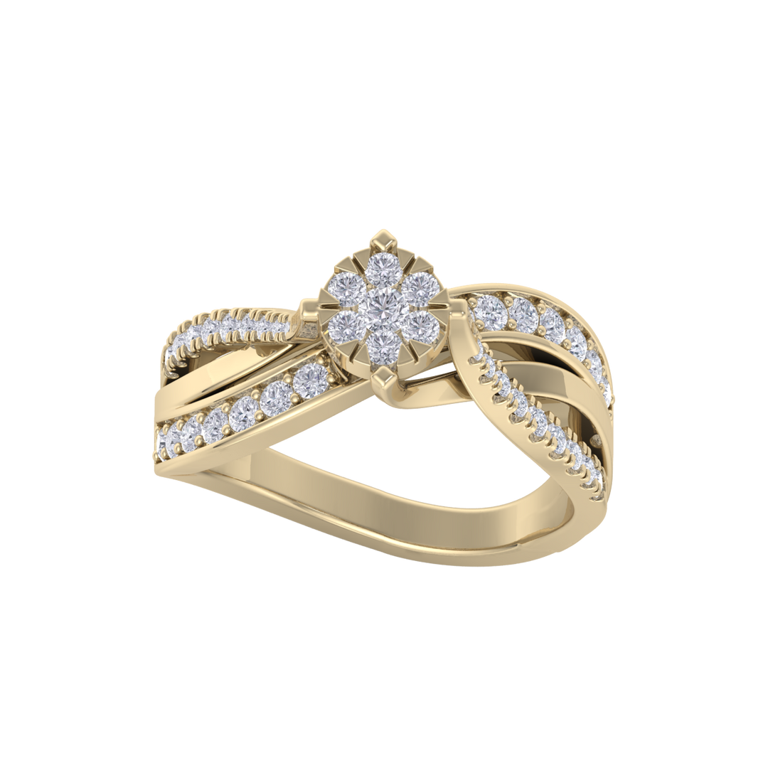 Diamond ring in rose gold with white diamonds of 0.58 ct in weight