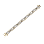 Load image into Gallery viewer, Two rows diamond curb chain link bracelet in white gold with white diamonds of 5.40 ct in weight