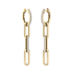 Load image into Gallery viewer, Long diamond chain link earrings in white gold with white diamonds of 0.34 ct in weight