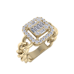 Load image into Gallery viewer, Statement Chain Ring in rose gold with white diamonds of 0.41 ct in weight