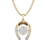 Load image into Gallery viewer, Halo Pendant in rose gold with white diamonds of 0.26 ct in weight