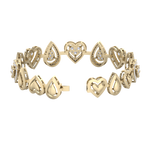 Load image into Gallery viewer, Heart bracelet in yellow gold with white diamonds of 3.12 ct in weight