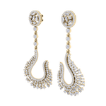 Load image into Gallery viewer, Drop earrings in rose gold with white diamonds of 2.96 ct in weight