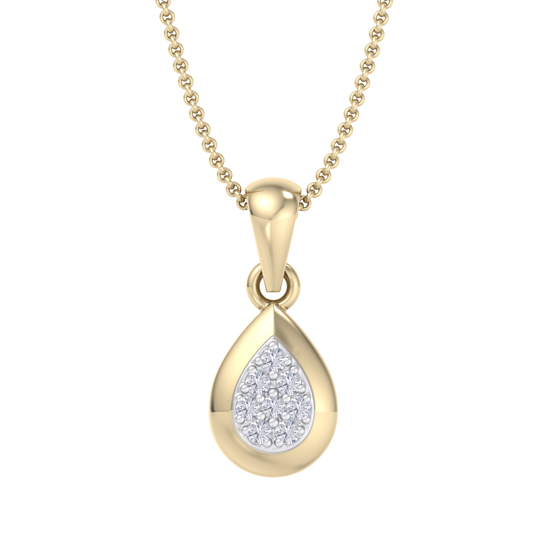 Cute Pendant in white gold with white diamonds of 0.09 ct in weight