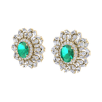 Load image into Gallery viewer, Stud earrings in yellow gold with white diamonds of 2.34 ct in weight