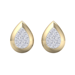 Load image into Gallery viewer, Pear shaped stud earrings in rose gold with white diamonds of 0.13 ct in weight