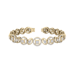 Load image into Gallery viewer, Statement bracelet in yellow gold with white diamonds of 1.10 ct in weight