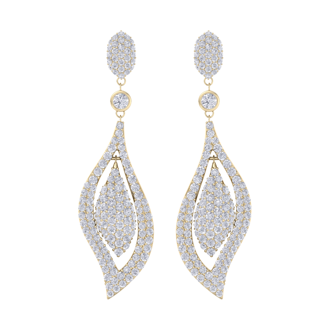 Teardrop earrings in rose gold with white diamonds of 1.08 ct in weight