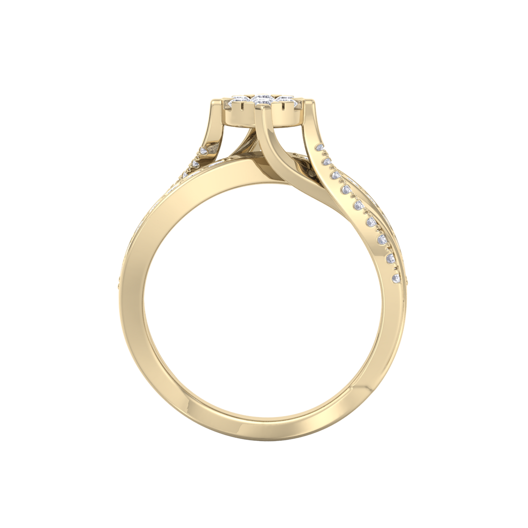 Diamond ring in rose gold with white diamonds of 0.58 ct in weight