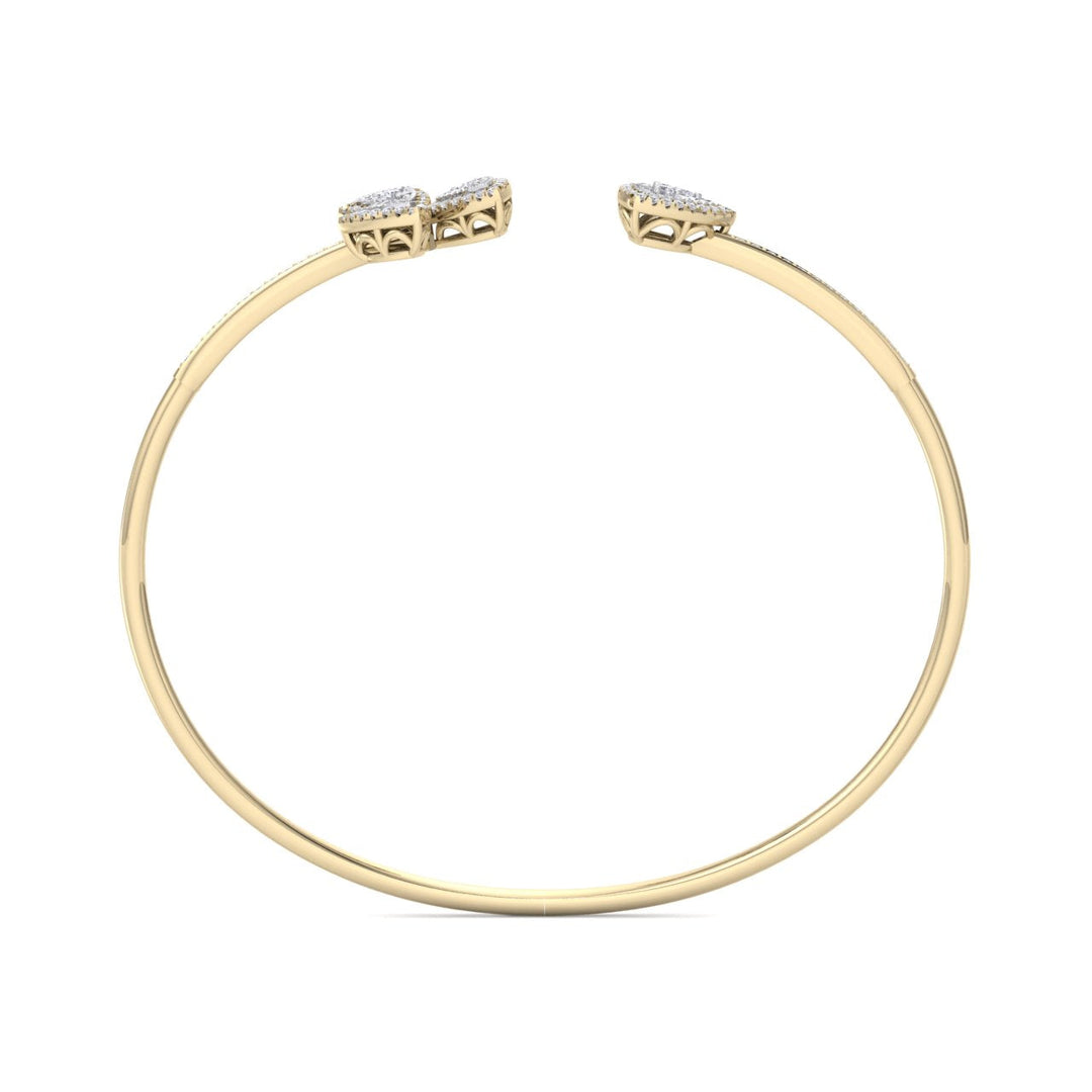 Cuff bracelet in rose gold with white diamonds of 0.53 ct in weight