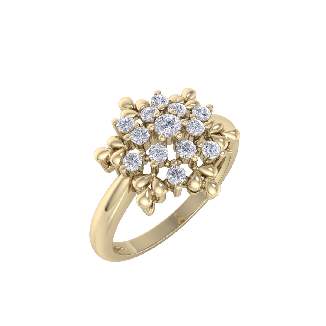 Diamond ring in rose gold with white diamonds of 0.37 ct in weight