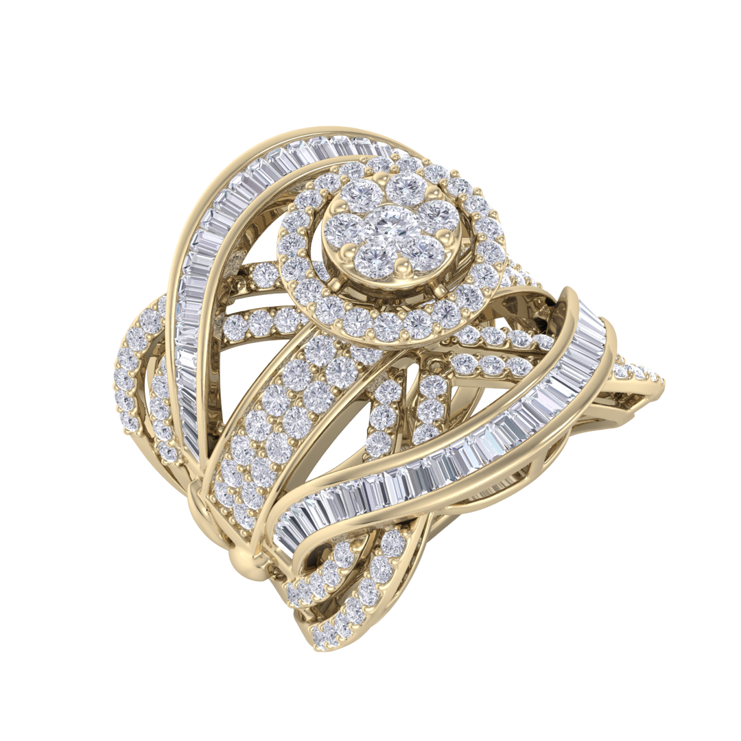 Statement Diamond ring in rose gold with white diamonds of 2.32 ct in weight