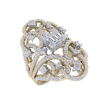 Load image into Gallery viewer, Statement ring in white gold with white diamonds of 1.90 ct in weight