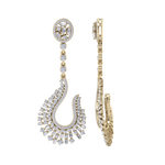 Load image into Gallery viewer, Drop earrings in yellow gold with white diamonds of 2.96 ct in weight