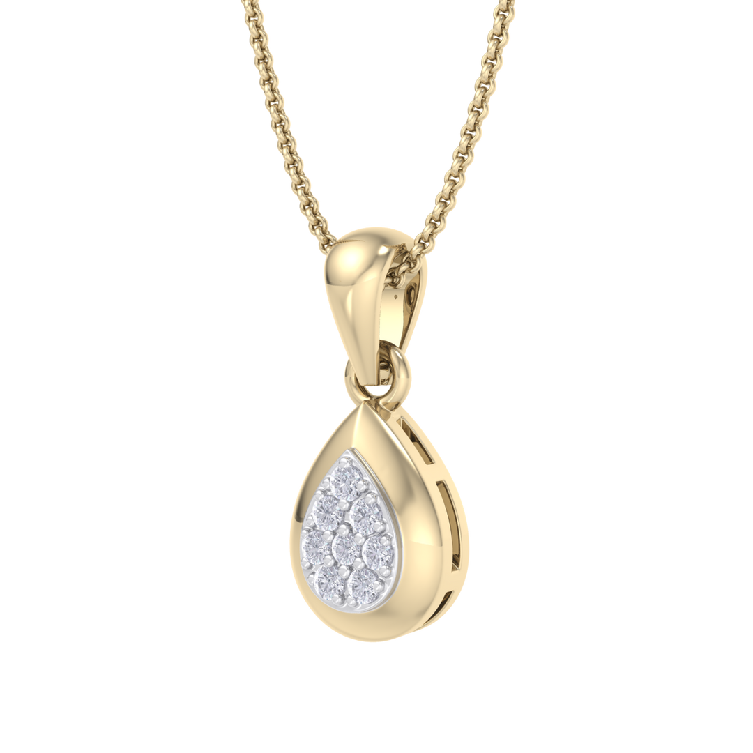 Cute Pendant in white gold with white diamonds of 0.09 ct in weight