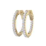 Load image into Gallery viewer, Diamond eternity hoop earrings in yellow gold with white diamonds of 0.98 ct in weight