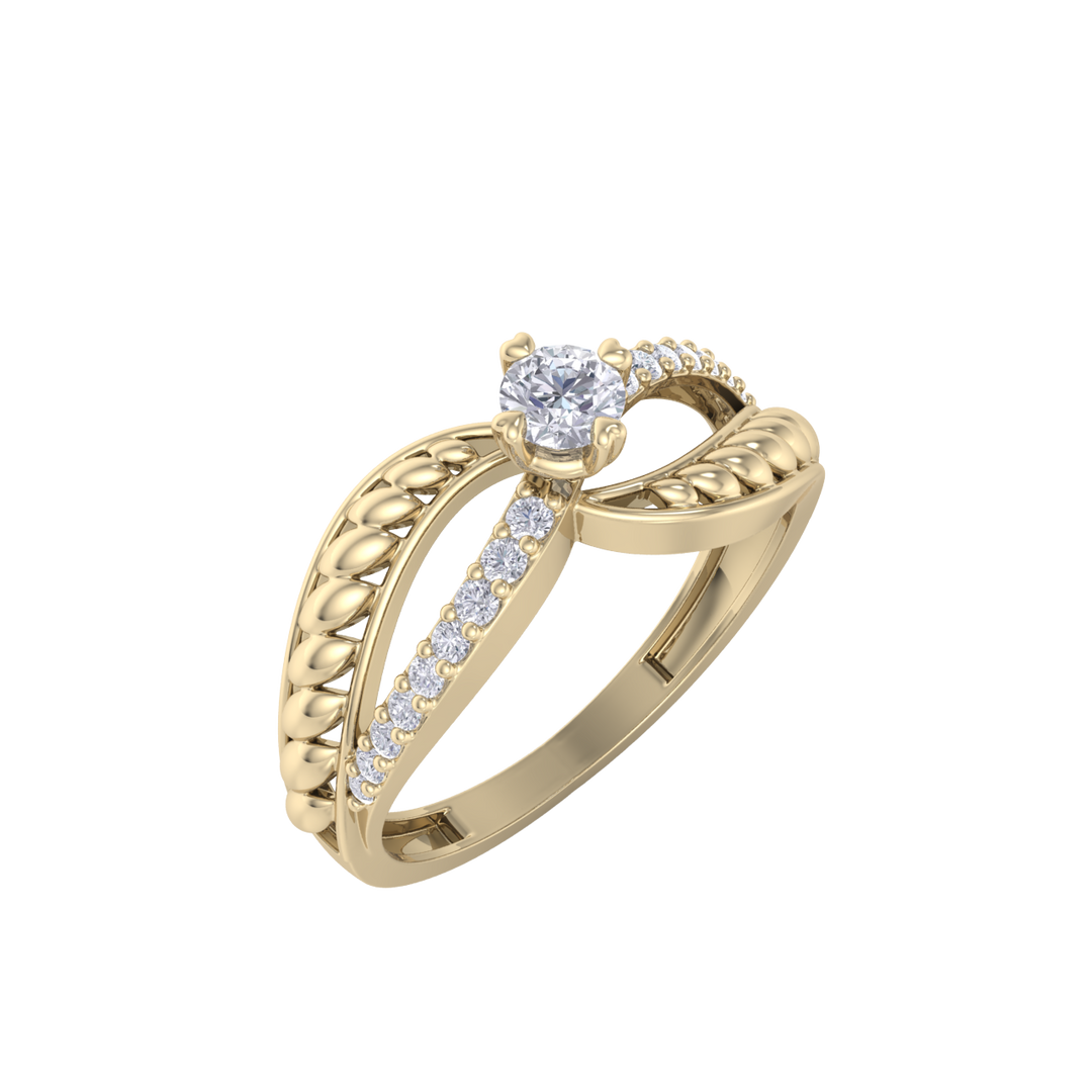 Diamond ring in rose gold with white diamonds of 0.22 ct in weight