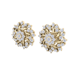 Load image into Gallery viewer, Flower stud earrings in white gold with white diamonds of 1.13 ct in weight