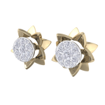 Load image into Gallery viewer, Flower shaped stud earrings in white gold with white diamonds of 0.62 ct in weight