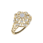Load image into Gallery viewer, Diamond ring in yellow gold with white diamonds of 0.26 ct in weight