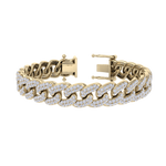 Load image into Gallery viewer, Two rows diamond curb chain link bracelet in white gold with white diamonds of 5.40 ct in weight