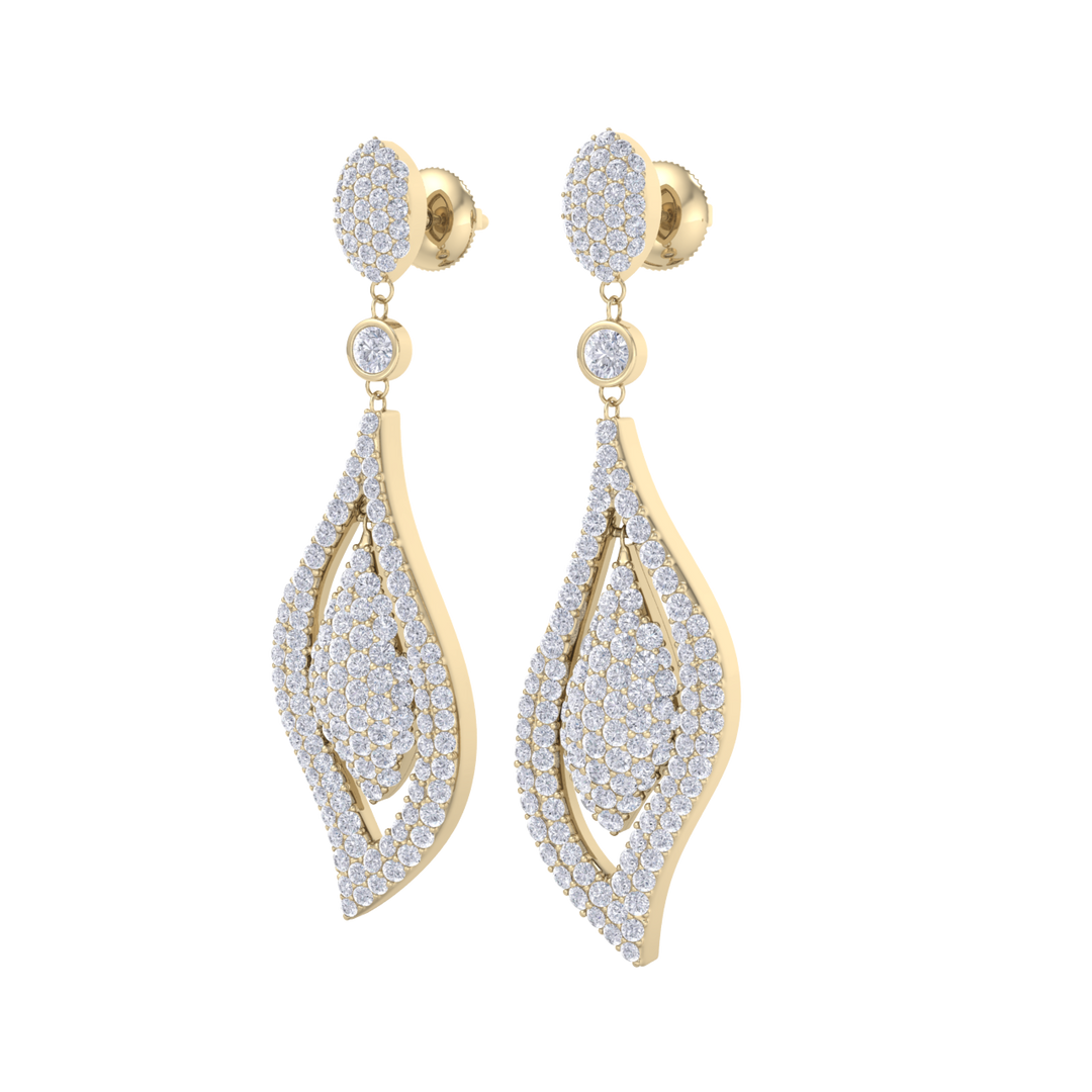 Teardrop earrings in rose gold with white diamonds of 1.08 ct in weight