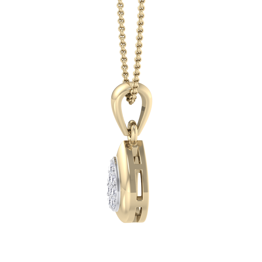 Cute Pendant in white gold with white diamonds of 0.09 ct in weight