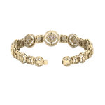 Load image into Gallery viewer, Statement bracelet in yellow gold with white diamonds of 1.92 ct in weight