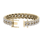 Load image into Gallery viewer, Two rows diamond curb chain link bracelet in rose gold with white diamonds of 5.40 ct in weight