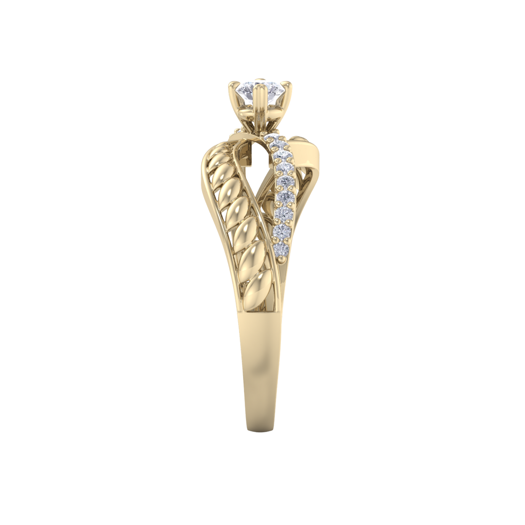 Diamond ring in rose gold with white diamonds of 0.22 ct in weight