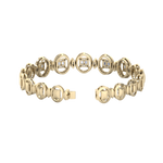 Load image into Gallery viewer, Statement bracelet in yellow gold with white diamonds of 1.22 ct in weight
