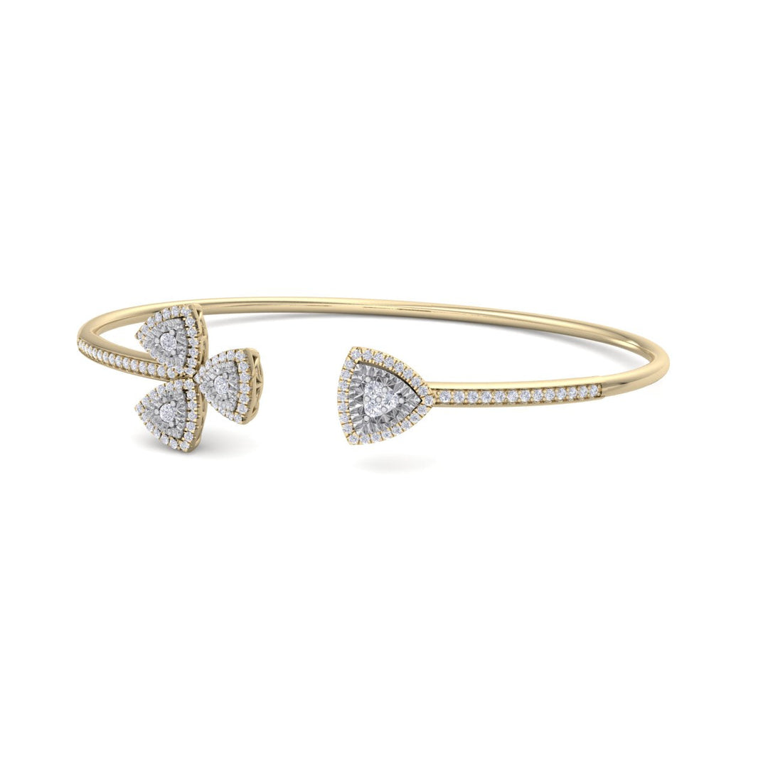 Cuff bracelet in rose gold with white diamonds of 0.53 ct in weight