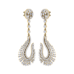 Load image into Gallery viewer, Drop earrings in yellow gold with white diamonds of 2.96 ct in weight