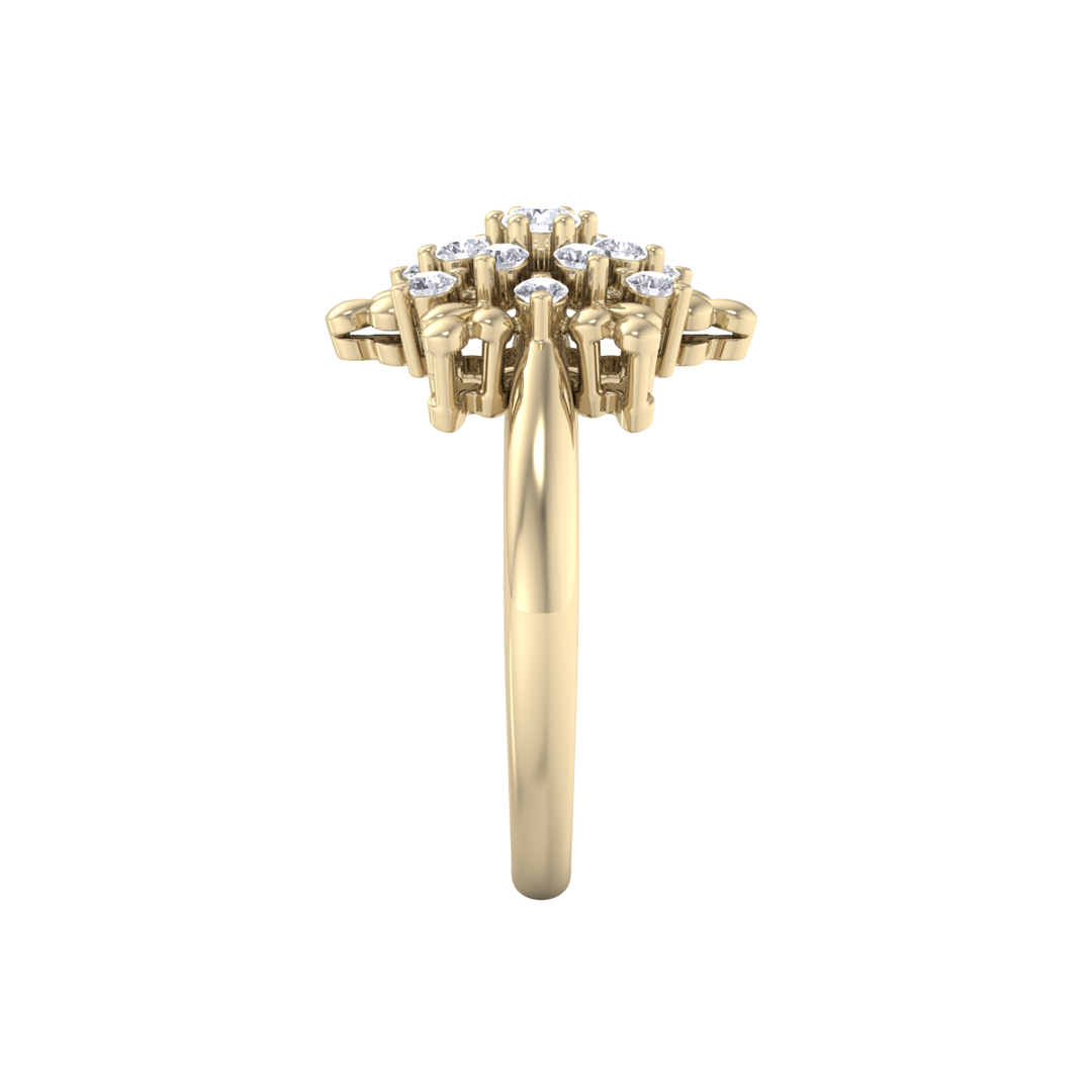 Diamond ring in rose gold with white diamonds of 0.37 ct in weight